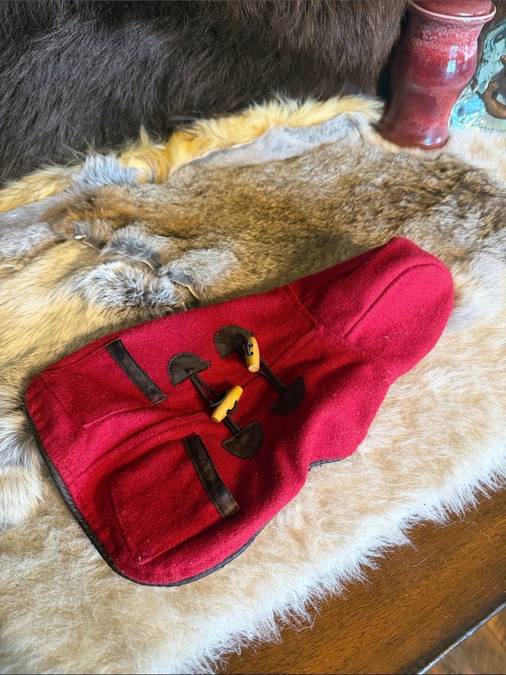 Red Toggle Dog Coat XS (6000A)